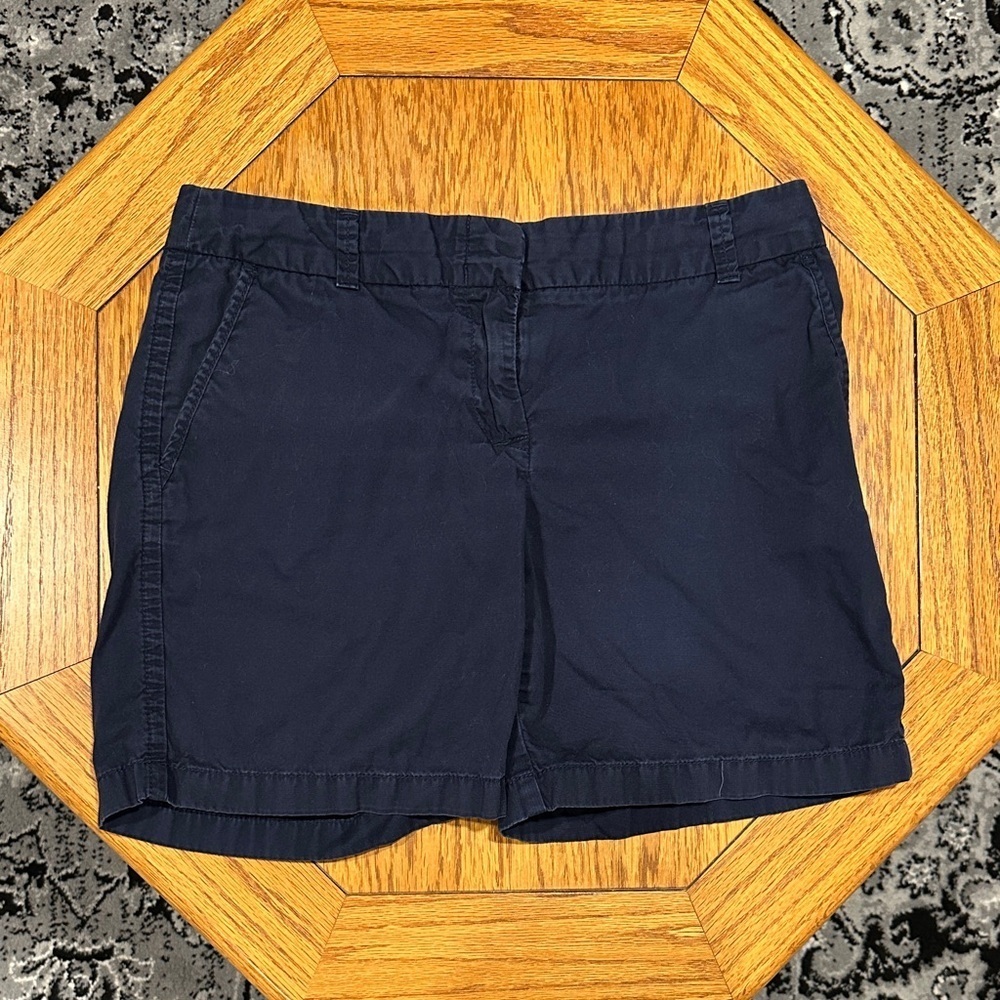 *J. CREW* Dark Blue Broken-In Cotton Chino Shorts Size 4